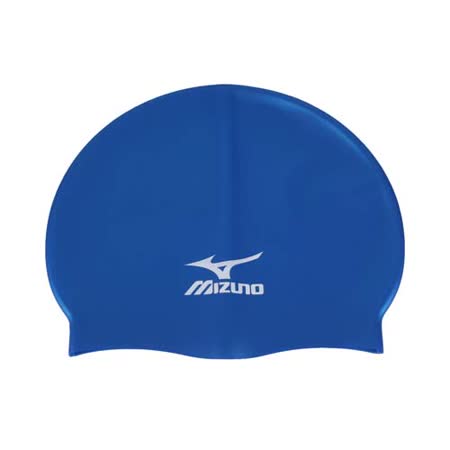 MIZUN就 愛 買O SWIM矽膠泳帽 -彈性泳帽 海灘 戲水 游泳 美津濃 藍白 F