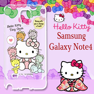 三麗鷗授權 Hello Kitty 凱蒂貓 Samsung Galaxy Note4 浮雕彩繪透明手機殼(熊好伴侶) 三麗鷗授權 Hello Kitty 凱蒂貓 Samsung Galaxy Note4 浮雕彩繪透明iPhone殼(熊好伴侶)