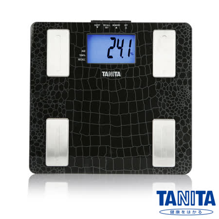 日本TANITA強化玻璃宜蘭 百貨 公司藍光LCD體脂計UM-041~高貴黑