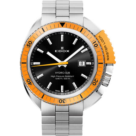 【網購】gohappy快樂購物網EDOX Hydro Sub 北極潛水500米石英腕錶-黑x橘框/46mm E53200.3OM.NIN評價如何遠 百 禮券 折扣