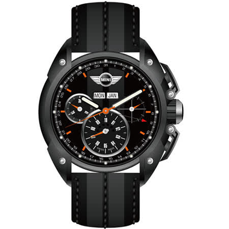 【開箱心得分享】gohappy線上購物MINI Swiss Watches 極速超跑三眼計時腕錶-黑-45mm (MINI-06)哪裡買彰化 愛 買