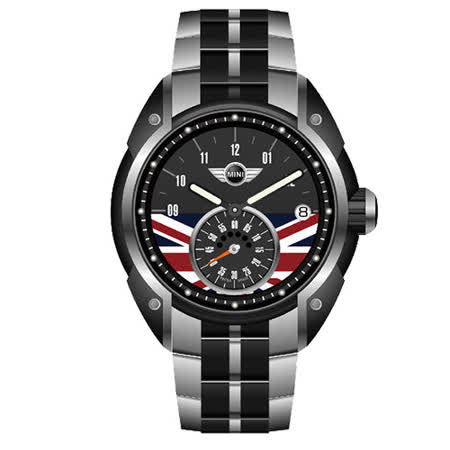 【好物分享】gohappy 購物網MINI Swiss Watches 英國國旗日期窗石英銀黑雙色男用手錶-45mm/MINI-53ES心得台北 阪急 百貨
