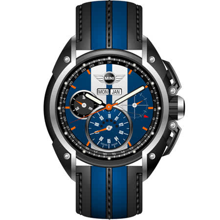 【真心勸敗】gohappy線上購物MINI Swiss Watches 極風世界運動計時腕錶-藍/45mm/MINI-02推薦大 遠 百 地址