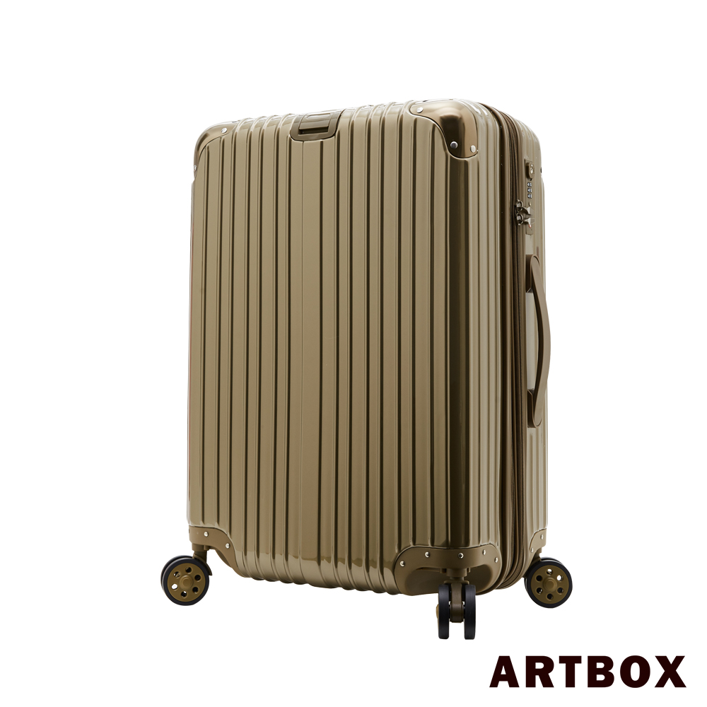 買 客【ARTBOX】沐夏星辰 - 28吋PC鏡面可加大旅行/行李箱 (墨綠金)