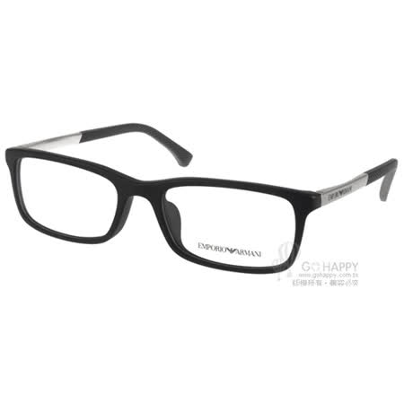 【網購】gohappy 購物網EMPORIO ARMANI眼鏡 經典美學休閒方框 (黑-銀) #EA3085D 5042效果大 遠 百 遠東 百貨