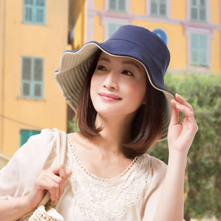 【私心大推】gohappy快樂購日本sunfamily 抗UV可折疊兩面防曬帽(藍/米 )評價好嗎忠孝 sogo