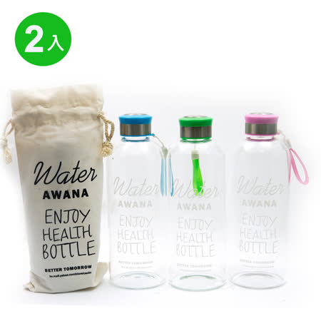 【網購】gohappy線上購物AWANA 透明玻璃塗鴉水瓶1000ml 2入組好嗎左 營 三越
