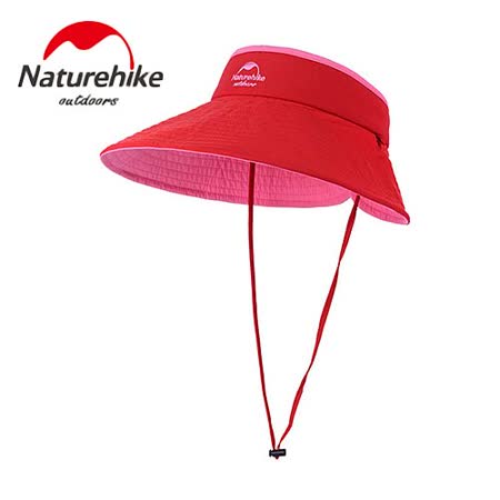 【Nature高雄 統一 阪急 百貨hike】繽紛撞色款雙面可戴空頂遮陽帽/防曬帽 (紅粉色)