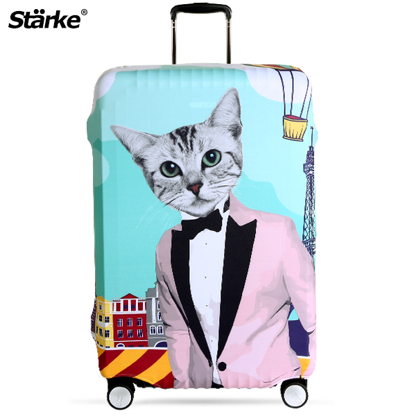 Benga 高彈愛 買 電子 發票性行李箱套 -紳士貓咪