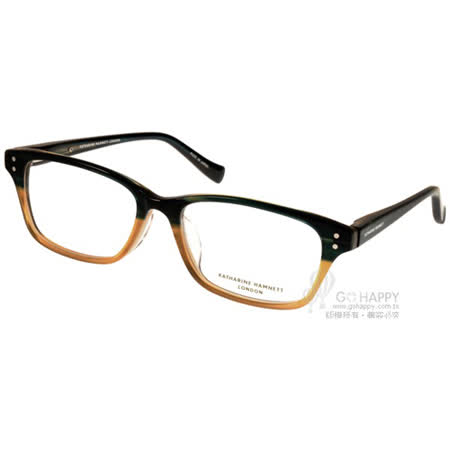 【網購】gohappy 線上快樂購KATHARINE HAMNETT眼鏡 日本工藝經典方框款(綠黃) #KH9137 C04效果sogo 復興