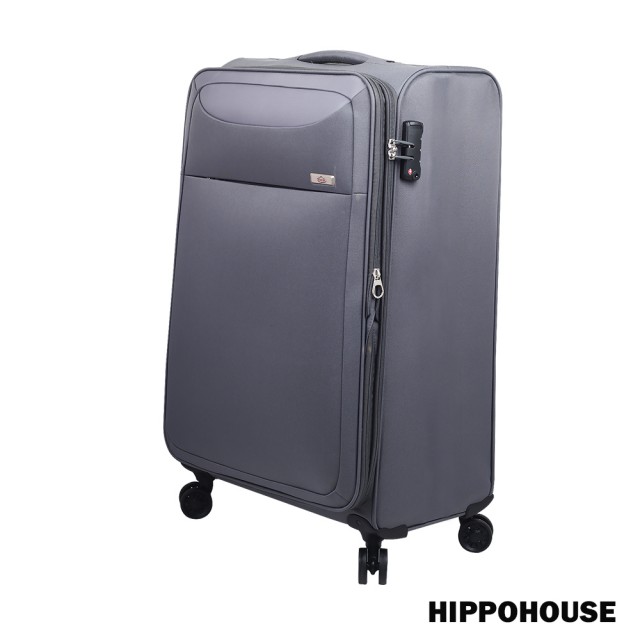 【HIPPOHOUSE】時尚sogo 線上輕旅 28吋可加大耐磨超輕商務行李箱 /布箱(灰)