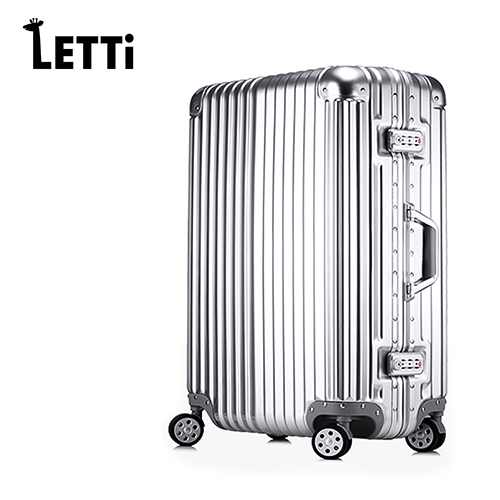 【L大 買 家 購物 金ETTi】太空鋁行 26吋PC鋁框鏡面行李箱-太空銀