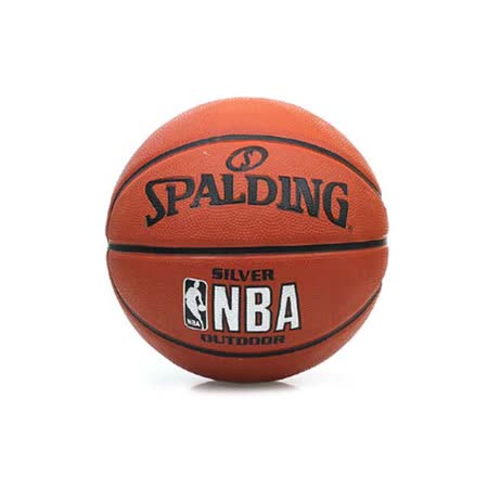S大家 買 購物 網PALDING NBA-RUBBER 7號籃球-室外球 斯伯丁 橘銀 F