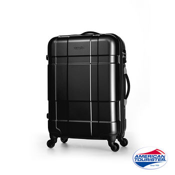 AT美國旅行者 25吋VENTURA happt go PC立體方格TSA硬殼四輪拉桿行李箱(碳黑)