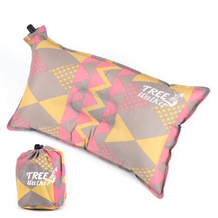 【真心勸敗】gohappy線上購物TreeWalker 舒適自動充氣枕頭 - 粉紅菱紋好用嗎天母 sogo