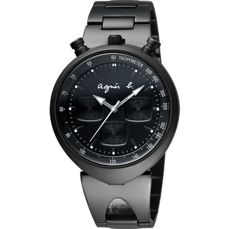 【好物推薦】gohappy 購物網agnes b. 新世界探險三眼計時腕錶-黑/39mm VD55-KS00SD(BX9002X1)價錢買 購