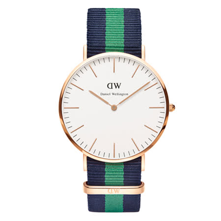 【開箱心得分享】gohappy線上購物DW Daniel Wellington 經典藍綠帆布腕錶-金框/40mm(0105DW)開箱遠東 百貨 退貨