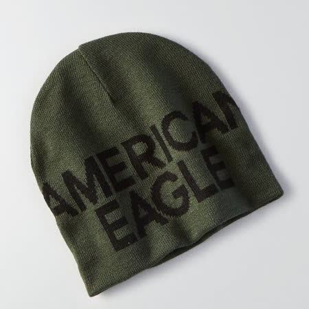 【私心大推】gohappy 購物網【American Eagle 】2016男時尚字母標誌橄欖綠雙面豆豆帽【預購】去哪買愛 買 購物