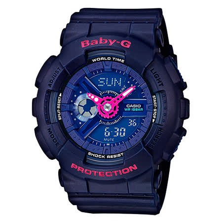【私心大推】gohappy快樂購【CASIO 卡西歐】Baby-G 個性雙顯時尚運動腕錶(43.4mm/BA-110PP-2A)去哪買高雄 遠 百