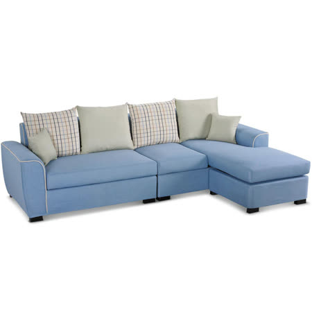 【開箱心得分享】gohappy快樂購MY傢俬 日系柔和藍色布面L型沙發評價如何sogo 品牌