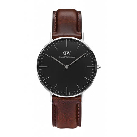 【勸敗】gohappy快樂購物網Daniel Wellington 經典深咖啡皮革腕錶-銀框/36mm(DW00100143)哪裡買愛 買 客