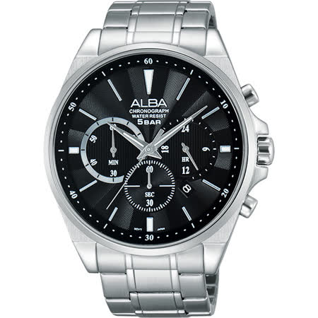 【網購】gohappy線上購物ALBA Prestige 街頭酷玩家計時腕錶-黑/44mm VD53-X255D(AT3A67X1)評價如何太平洋 sogo 聯名 卡