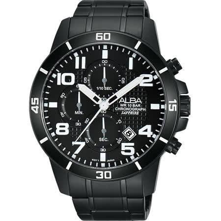 【真心勸敗】gohappy 購物網ALBA ACTIVE 活力運動計時腕錶-鍍黑/45mm VD57-X061SD(AM3255X1)去哪買板橋 大 遠 百 週年 慶 時間
