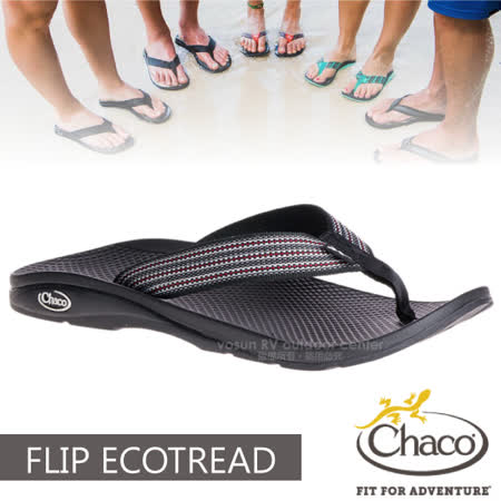 【美国 Chaco】男 FLIP ECOTREAD 户外运动凉鞋-沙滩款/户外拖鞋.海滩鞋.耐磨.排流.止滑.适沙滩.溯溪.夹脚/CH-ETM01-HD27 步伐黑