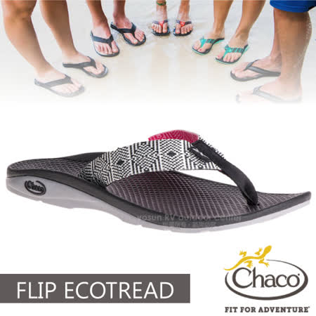 【美国 Chaco】女 FLIP ECOTREAD 户外运动凉鞋-沙滩款/户外拖鞋.海滩鞋.耐磨.排流.止滑.适沙滩.溯溪.夹脚/CH-ETW01-HD52 脉冲黑