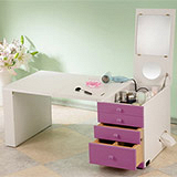 粉彩折疊和室掀鏡化妝書桌-各色