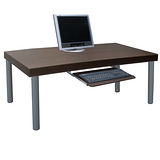 書桌/電腦桌/和室桌(含鍵盤)-厚型桌面(4.4cm)深胡桃木色 (台灣製造)