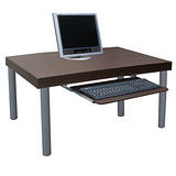 書桌/和室桌(含鍵盤)-厚型桌面(4.4cm)深胡桃木色 (台灣製造)