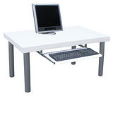 書桌/和室桌(含鍵盤)-厚型桌面(4.4cm)素雅白色 (台灣製造)