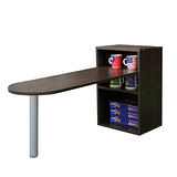 書櫃型-書桌/電腦桌-桌面50cm(高)120cm(長)[1+2格](蛋頭形)深胡桃木色 (台灣製造)