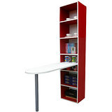 120x75cm[5+2格]書櫃型蛋頭書桌/電腦桌-紅白色 (台灣製)