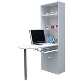 環球-桌面120公分(寬)蛋頭形-雙門書櫃型-電腦桌/書桌(含鍵盤)素雅白色 (台灣製造)