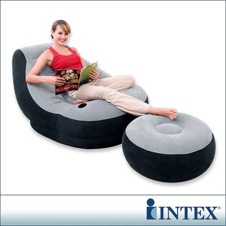 【網購】gohappy 線上快樂購【INTEX】懶骨頭單人充氣沙發椅(附腳椅)-灰色好用嗎快樂 購 卡 網站