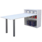 (1+2格長方形)書櫃型書桌-素雅白色-(台灣製)