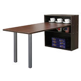 (1+2格長方形)書櫃型書桌-深胡桃木色-(台灣製)