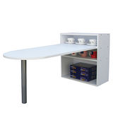 (1+2格蛋頭形)書櫃型書桌-素雅白色-(台灣製)