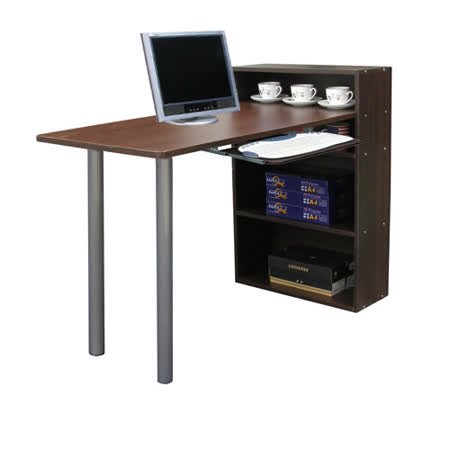 【網購】gohappy(2+2格長方形)書櫃型書桌(含鍵盤)-深胡桃木色-(台灣製)好用嗎大 立 伊勢丹 百貨