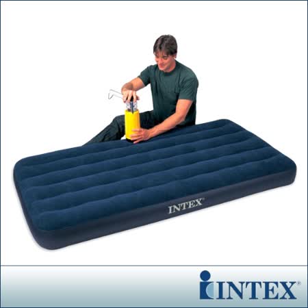 【INTEX嘉義 市 百貨 公司】單人加大植絨充氣床墊 (寬99cm)