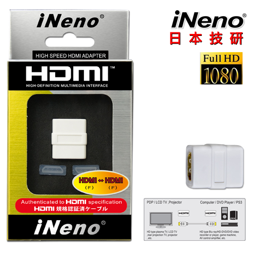 iNeno HDMI(F)-HDMI(F) 專用轉接器（通過HDMI專業認證規格）