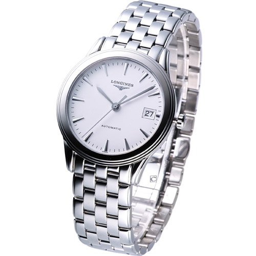 LONGINES 旗艦系列 男用自動機械腕錶 白面L47744126 LONGINES 旗艦系列 男用自動機械腕錶 白面L47744126