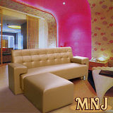 MNJ-幸福家居L型獨立筒沙發206cm(咖啡)