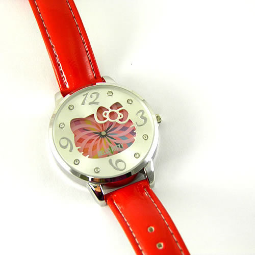 Hello Kitty進口手錶-彩虹漩渦-HKFR911-02B(紅)
