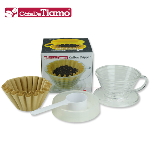 Tiamo K01耐熱PP咖啡濾杯組 1-2杯份-透明色 (HG5407)
