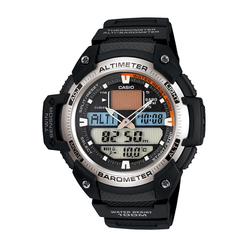 CASIO 巔峰悍將雙感測量運動雙顯錶(膠帶/銀灰框) CASIO 巔峰悍將雙感測量運動雙顯錶(膠帶/銀灰框)
