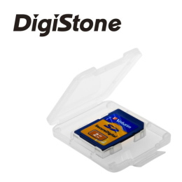 DigiStone優質 SD／SDHC 1片裝記憶卡收納盒／白透明色 (10個)