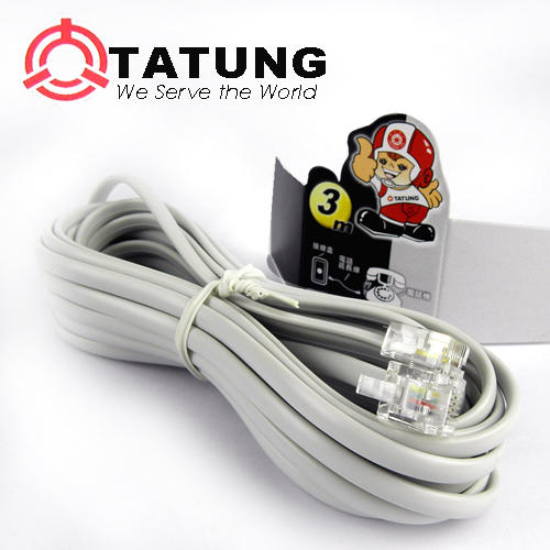 【TATUNG】電話延長線3M(白)三入組-TBAV-C145 【TATUNG】電話延長線3M(白)三入組-TBAV-C145